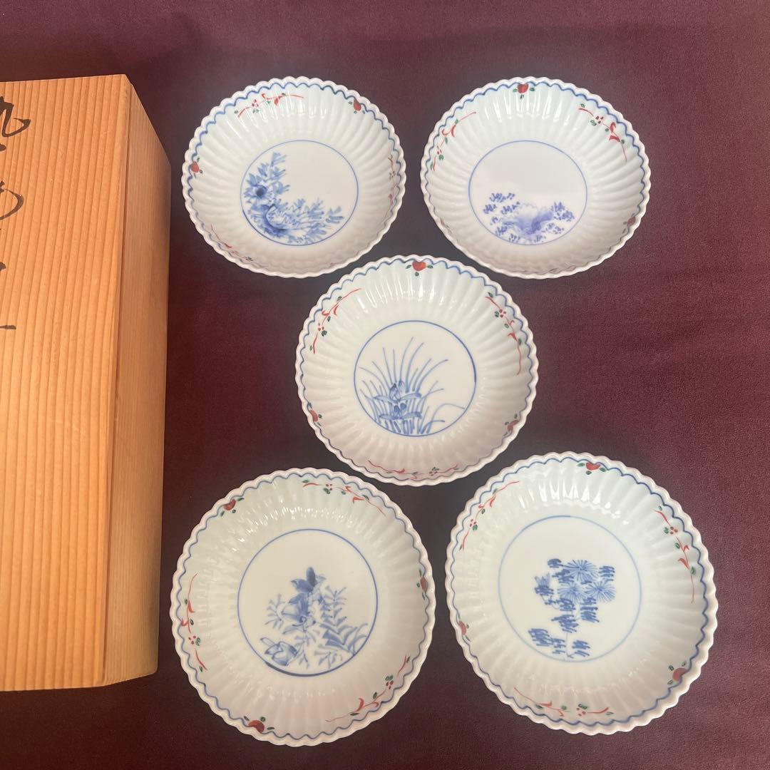 九谷焼　上出長右衛門　長右エ門　銘々皿　小皿5枚　長右衛門