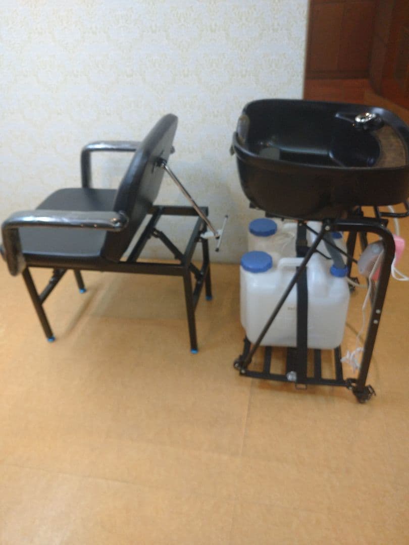 移動式シャンプー台「らくらくキャリーシャンプーII」+チェア　神戸、引取り限定