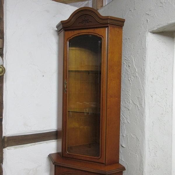 イギリス ビンテージ 家具 コーナーキャビネット 飾り棚 店舗什器 6667c