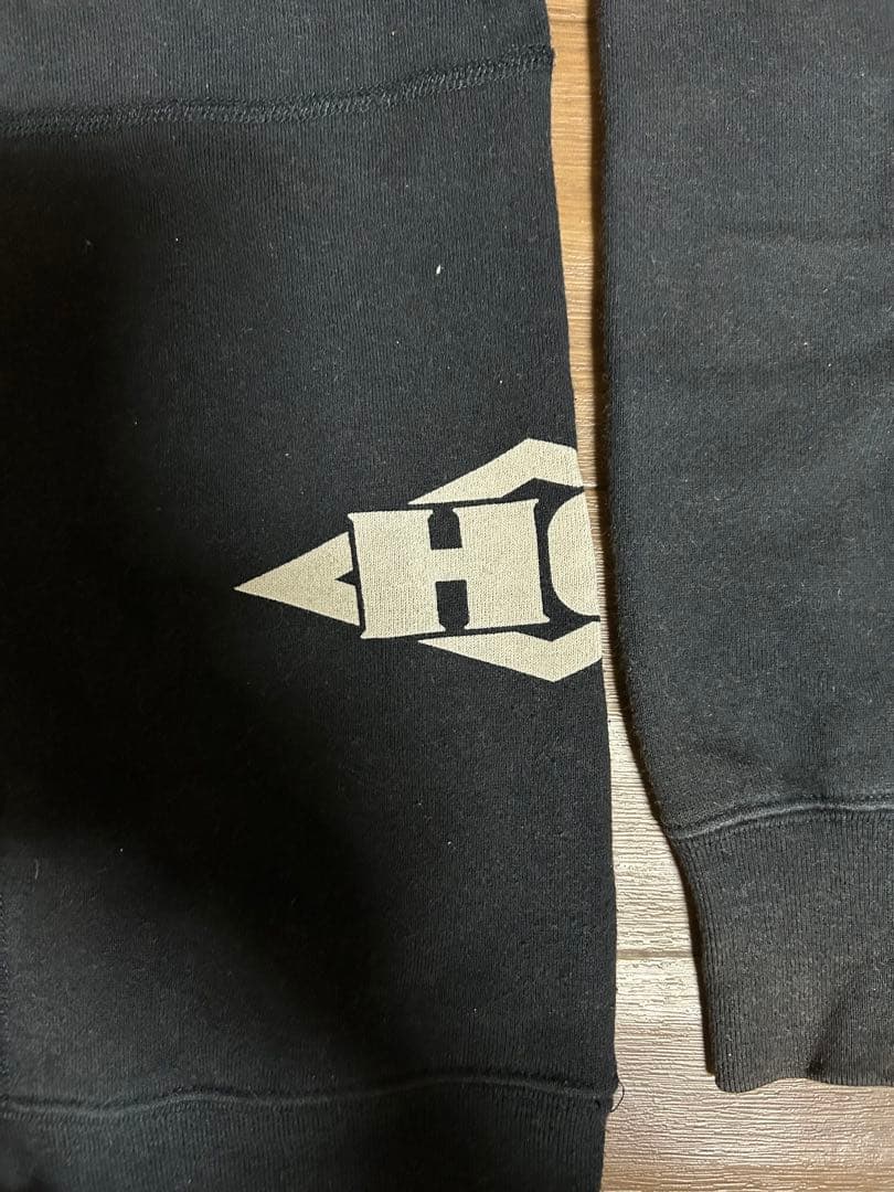 ヒステリックグラマー　FLAMOU 女性イラスト ブラックスウェット