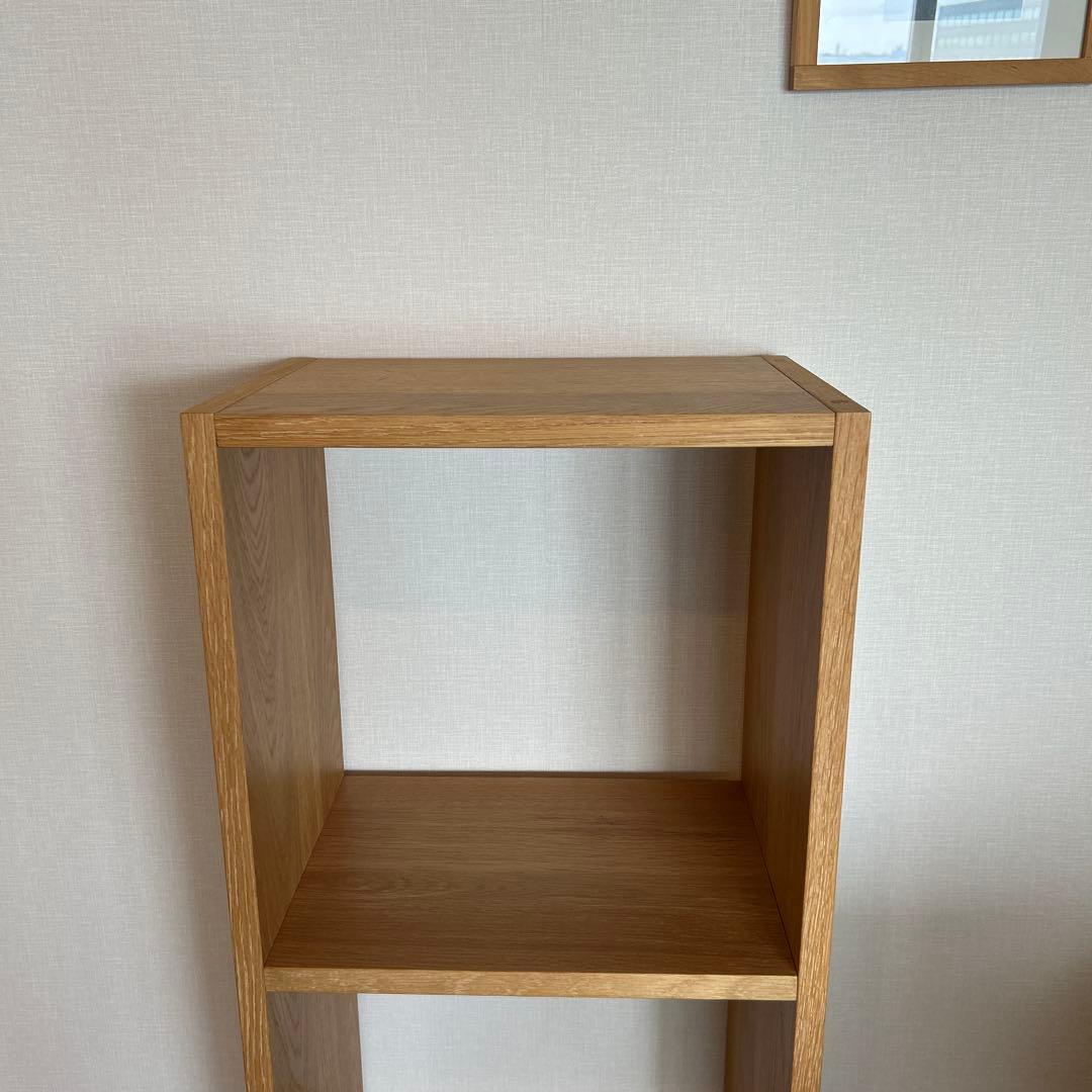 無印　スタッキングシェルフ3段　オーク材　【難あり】