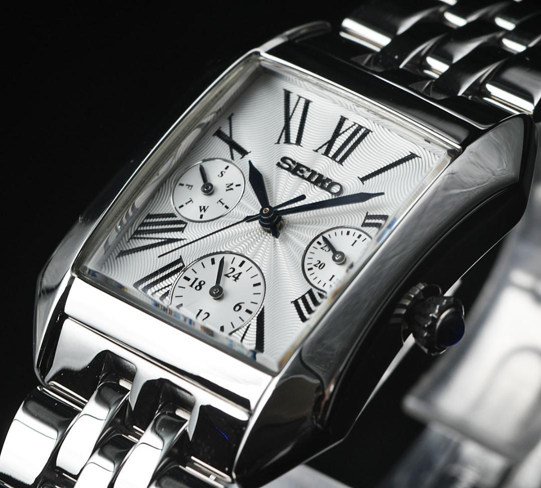 セイコー新品ローマ数字レディース＆ボーイズ入手困難 逆輸入50m防水 腕時計