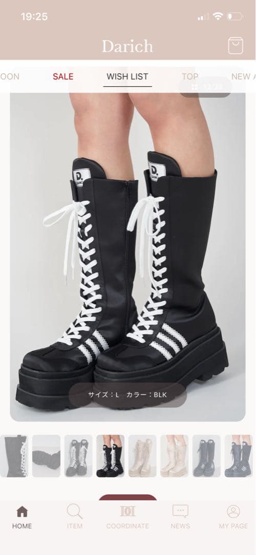 ダーリッチ darich レースアップスニーカーロングブーツ