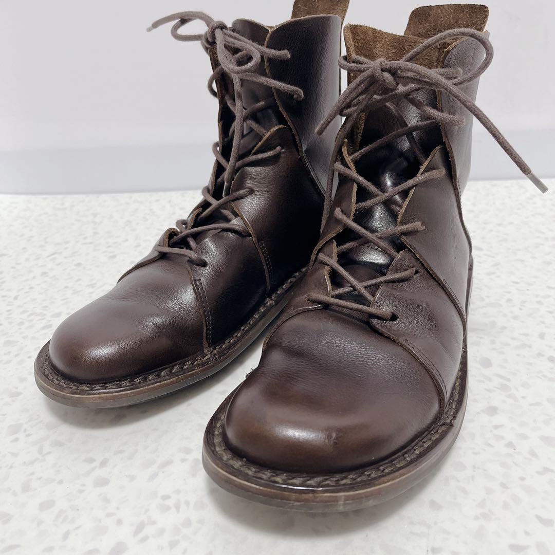 美品◆Trippen NOMAD カウレザー　レースアップ　ショートブーツ　38