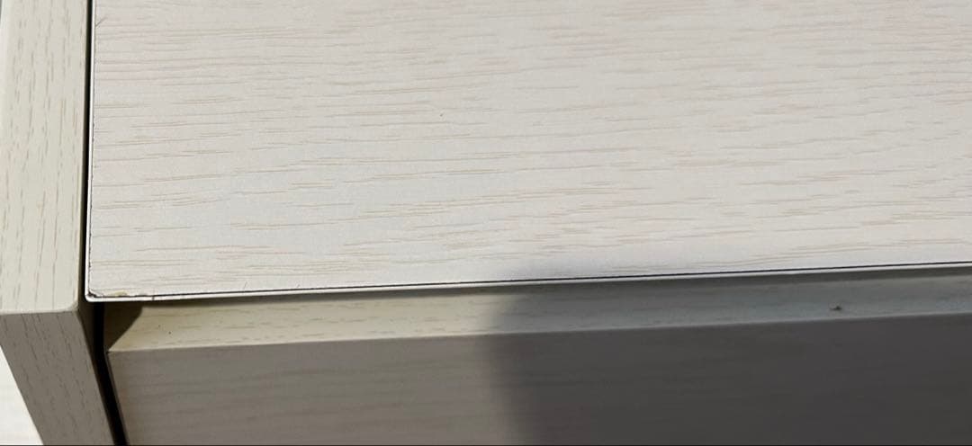 lowyaホワイト ガラス付きテーブル 引き出し付き ドレッサーテーブル