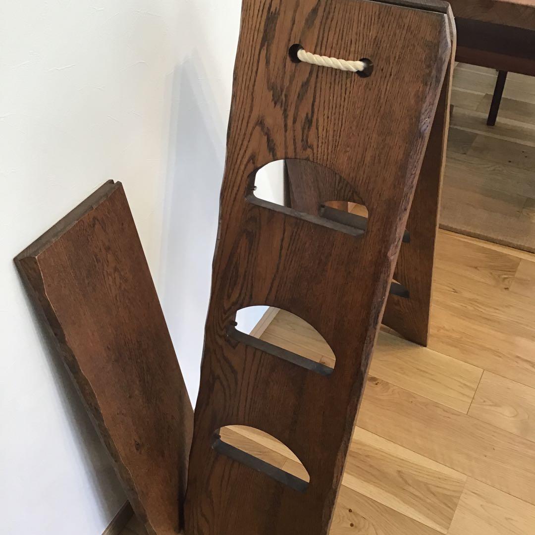 木製三角形ラック 3段 ブラウン