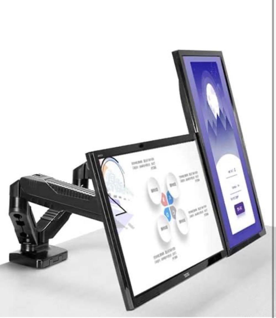 Lumen MA-GS207BK ガススプリング式 ２面液晶ディスプレイアーム