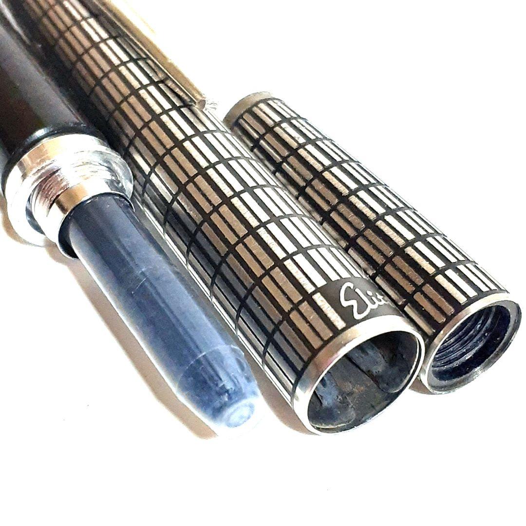 パイロット PILOT Elite 万年筆 ペン先14K-585刻印 全格子柄