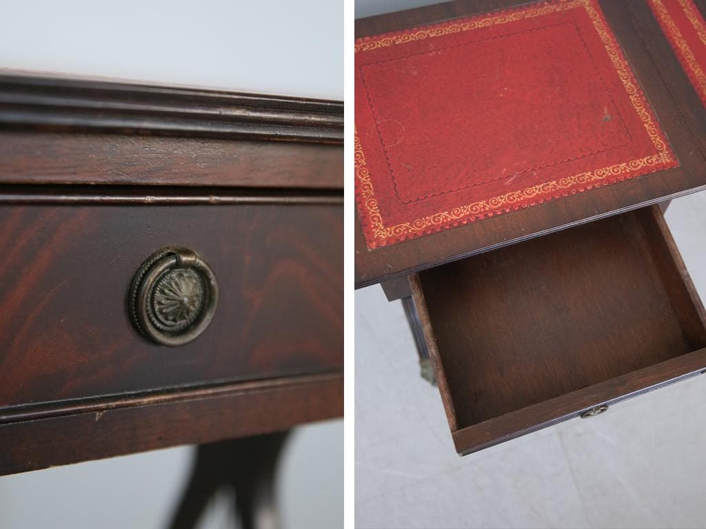 英国アンティーク木製ドロップリーフソファテーブル/折畳机バタフライ(92-281