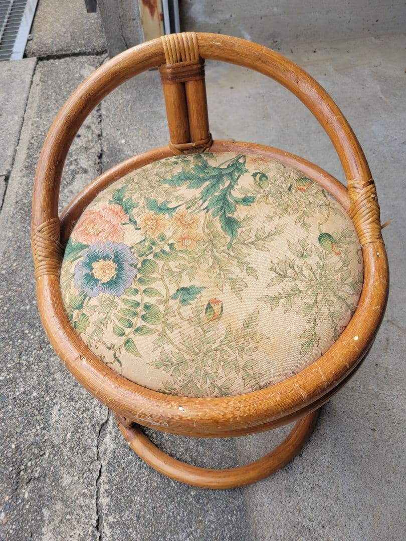 レトロ ラタンドレッサー 鏡台 アンティーク 美品