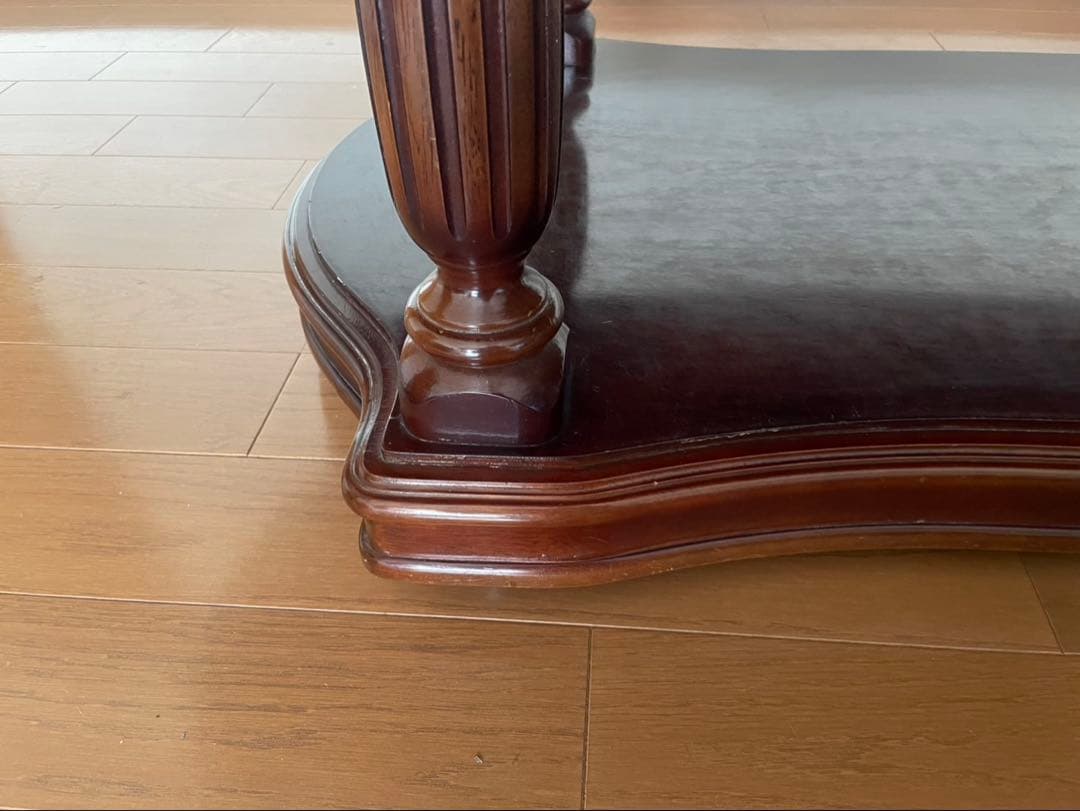 old karimoku オールドカリモク オーバル型ローテーブル　大理石調