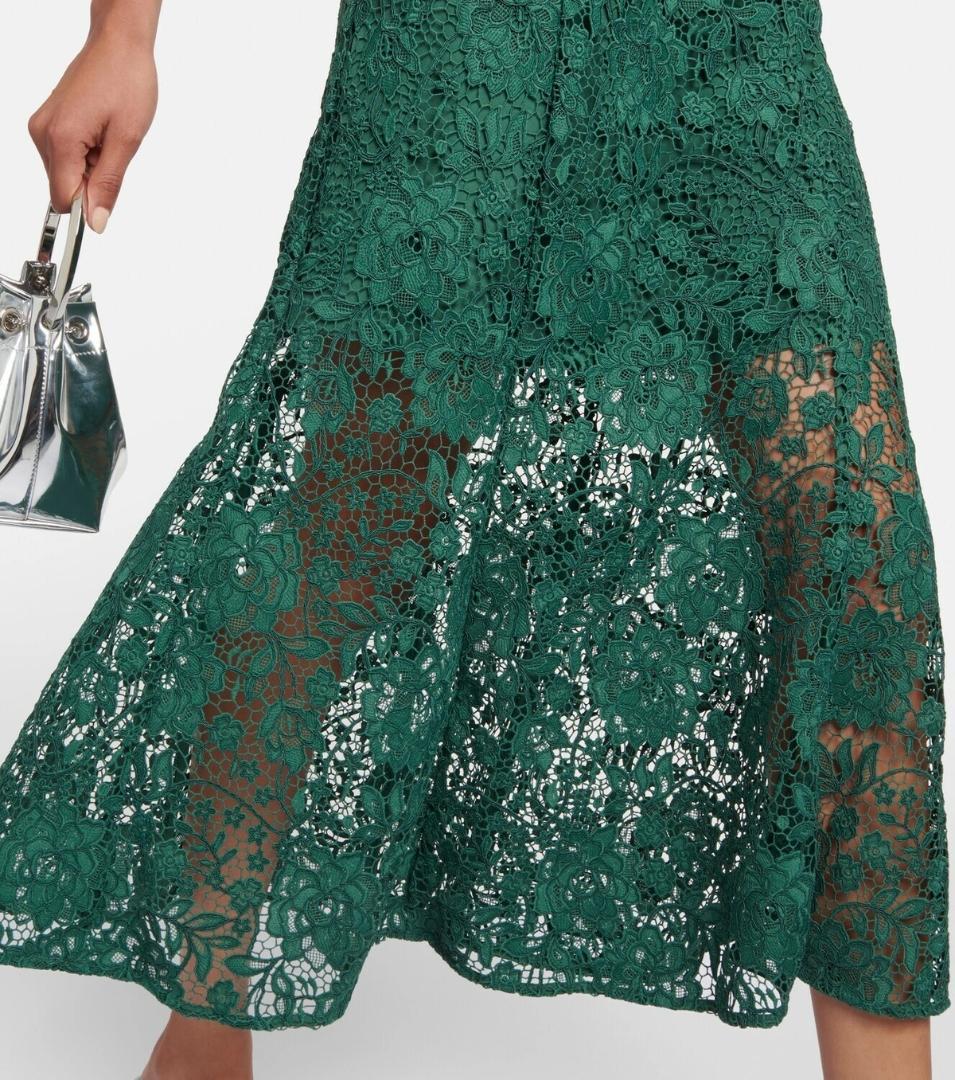 ジ*ン様 セルフポートレイト ワンピース コードレース グリーン UK8 未使用