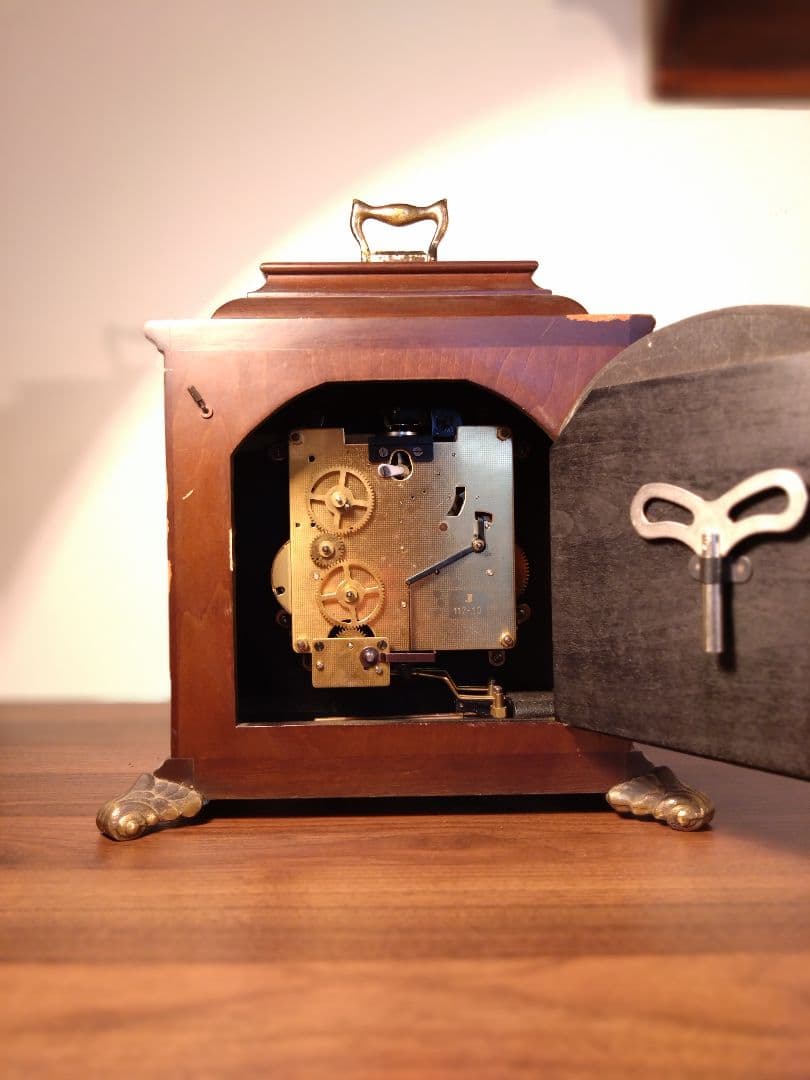 置き時計　ユンハンス　枕時計　アンティーク　ウエストミンスター　ゼンマイ