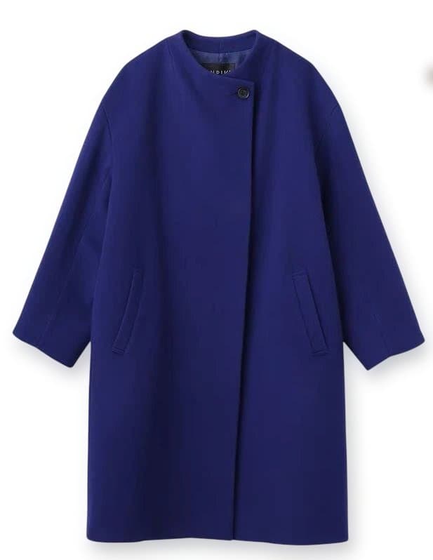 【INDIVI 】ウールコート 36 青　定価52,910円