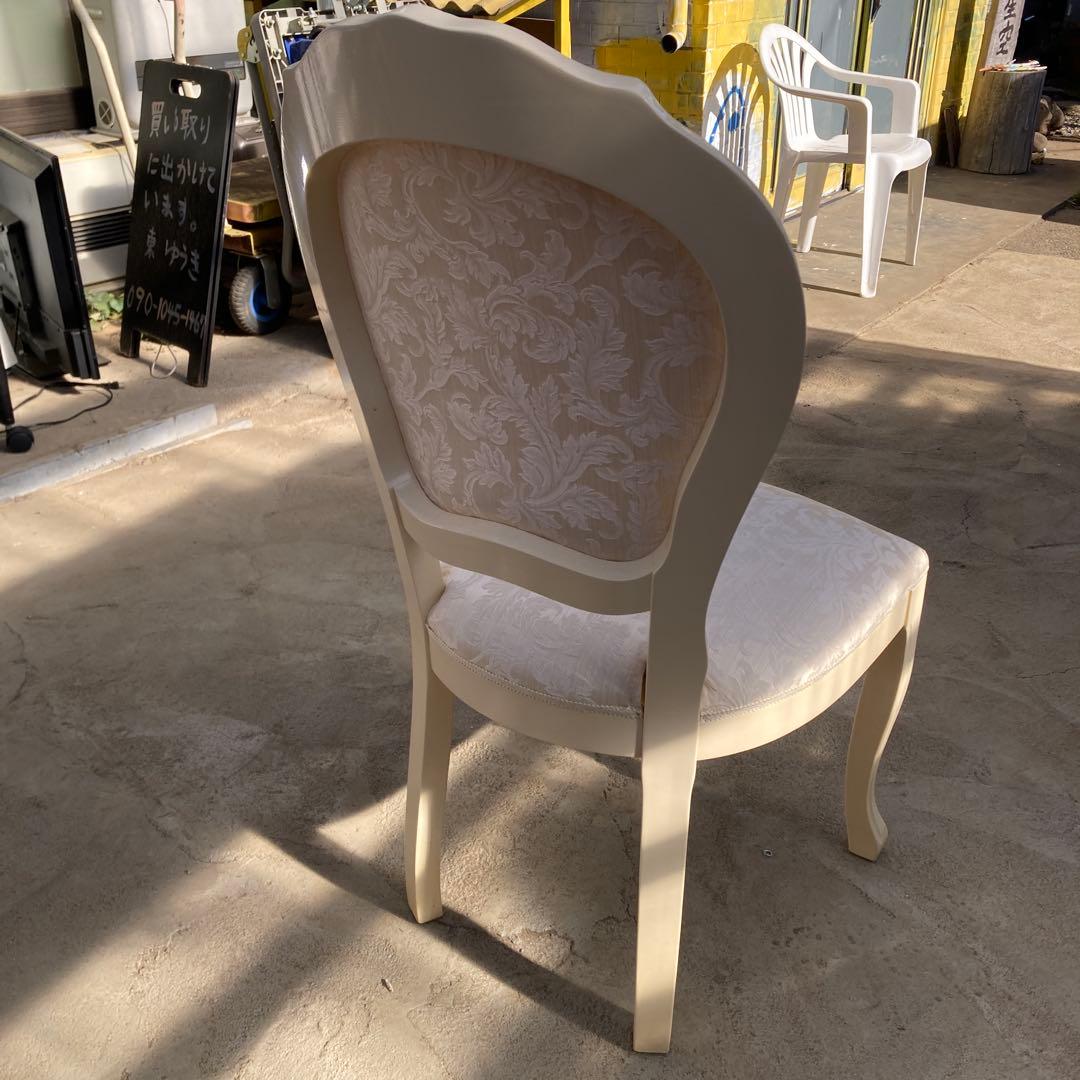 P*A様 白家具 猫脚 ダイニングチェア 布張り アンティーク調 B