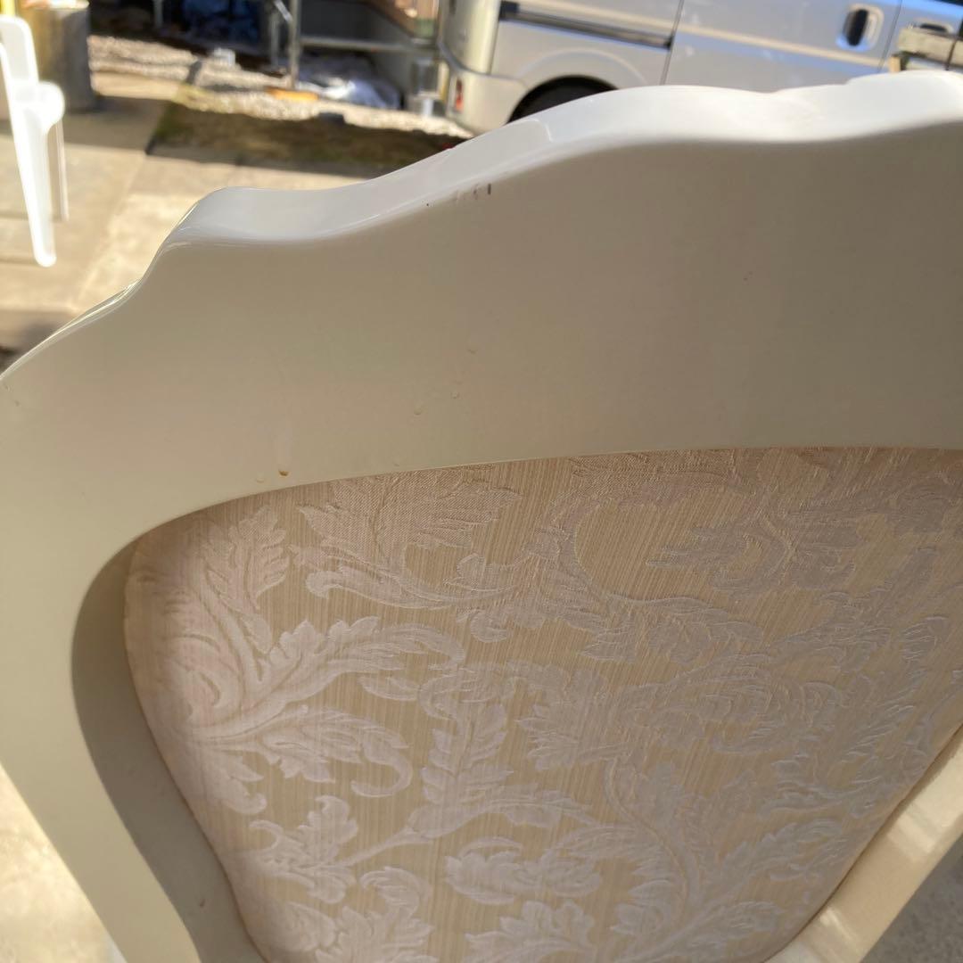 P*A様 白家具 猫脚 ダイニングチェア 布張り アンティーク調 B