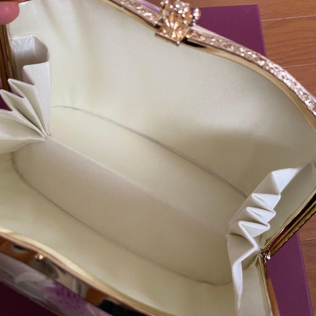 草履とバッグのセット Mサイズ　ゴールド 桜花柄　振袖・和装・成人式　フォーマル