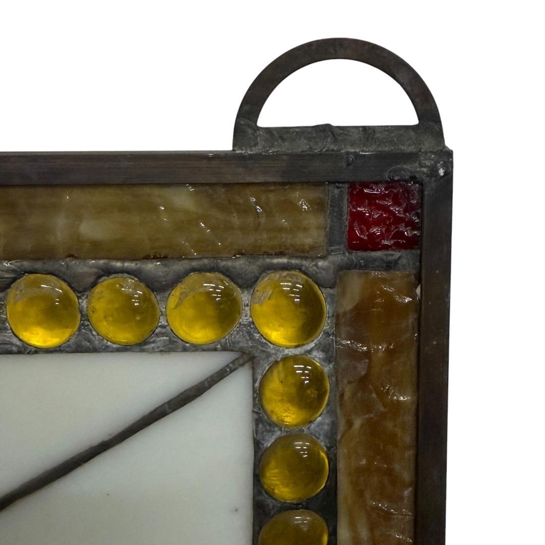 送料込み【希少】【幅67㎝】グレインベルト　特大ステンドグラス 看板 パネル