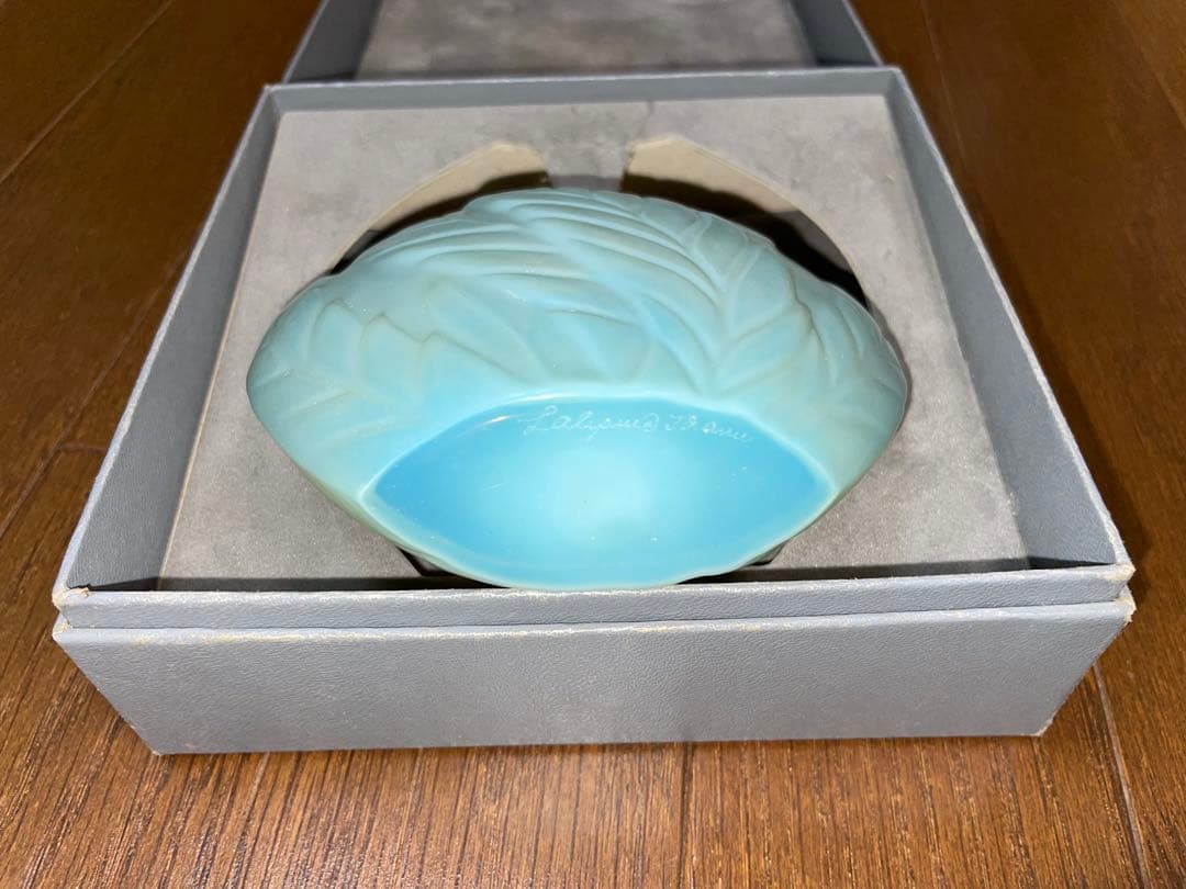 LALIQUE フランス　青緑色 花瓶