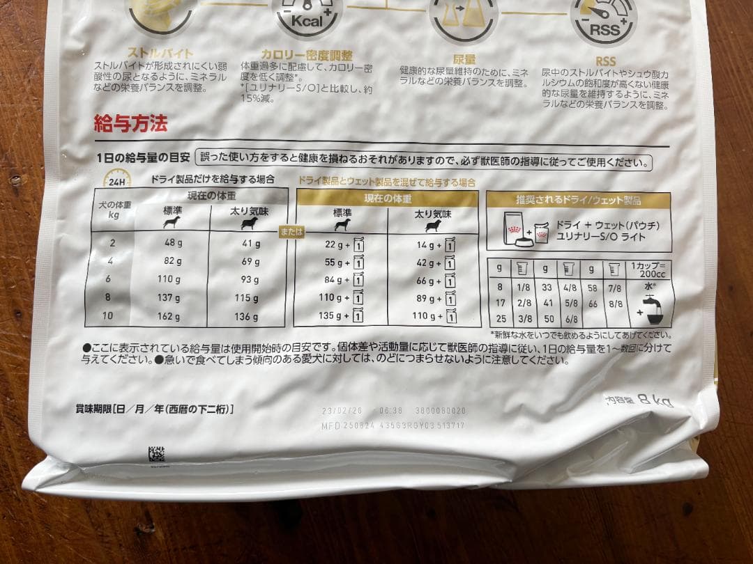 獣医療用のユリナリー S/O ドライフード 8kg 賞味2026年2月23日迄