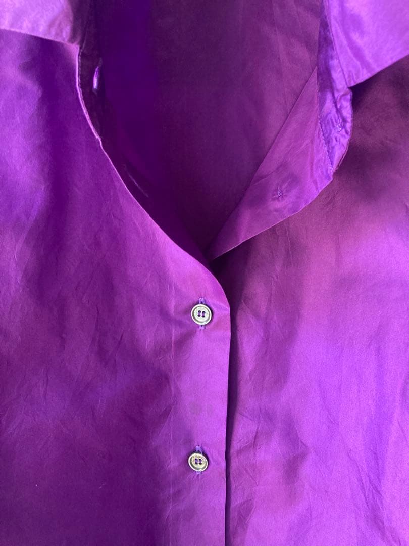 美品セリーヌ　シルクタフタオーバーサイズシャツ