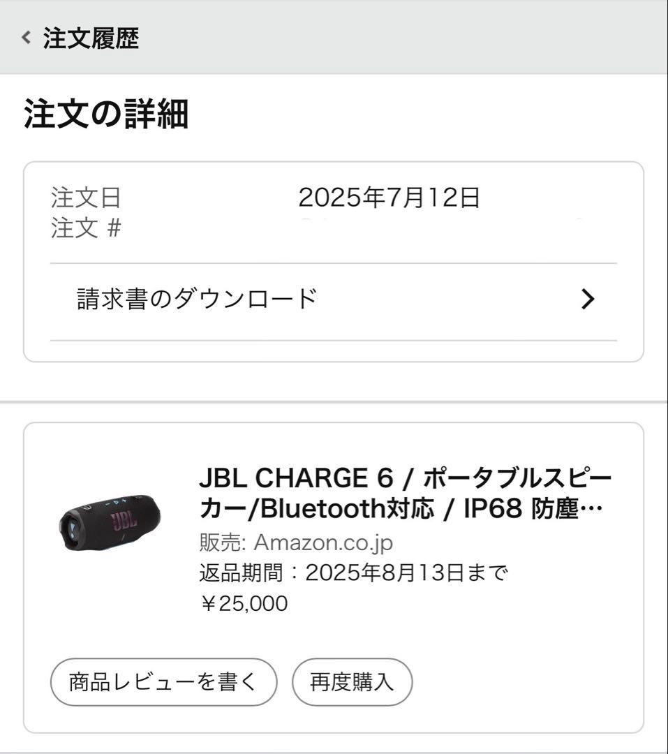JBL Charge6 ファンキーブラック 黒