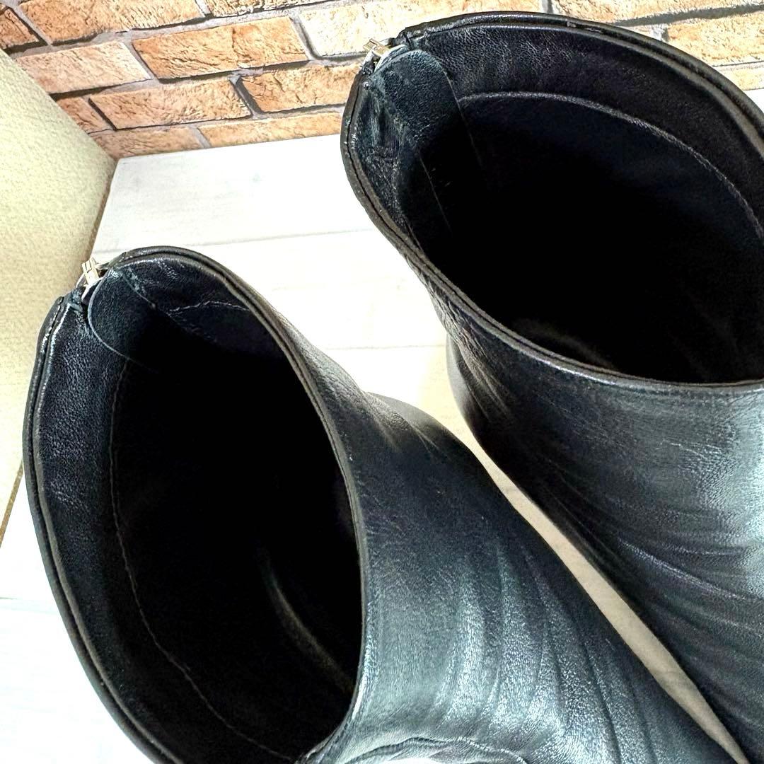 美品■FABIO RUSCONI■ショートブーツ✨バックジップ キャップトゥ