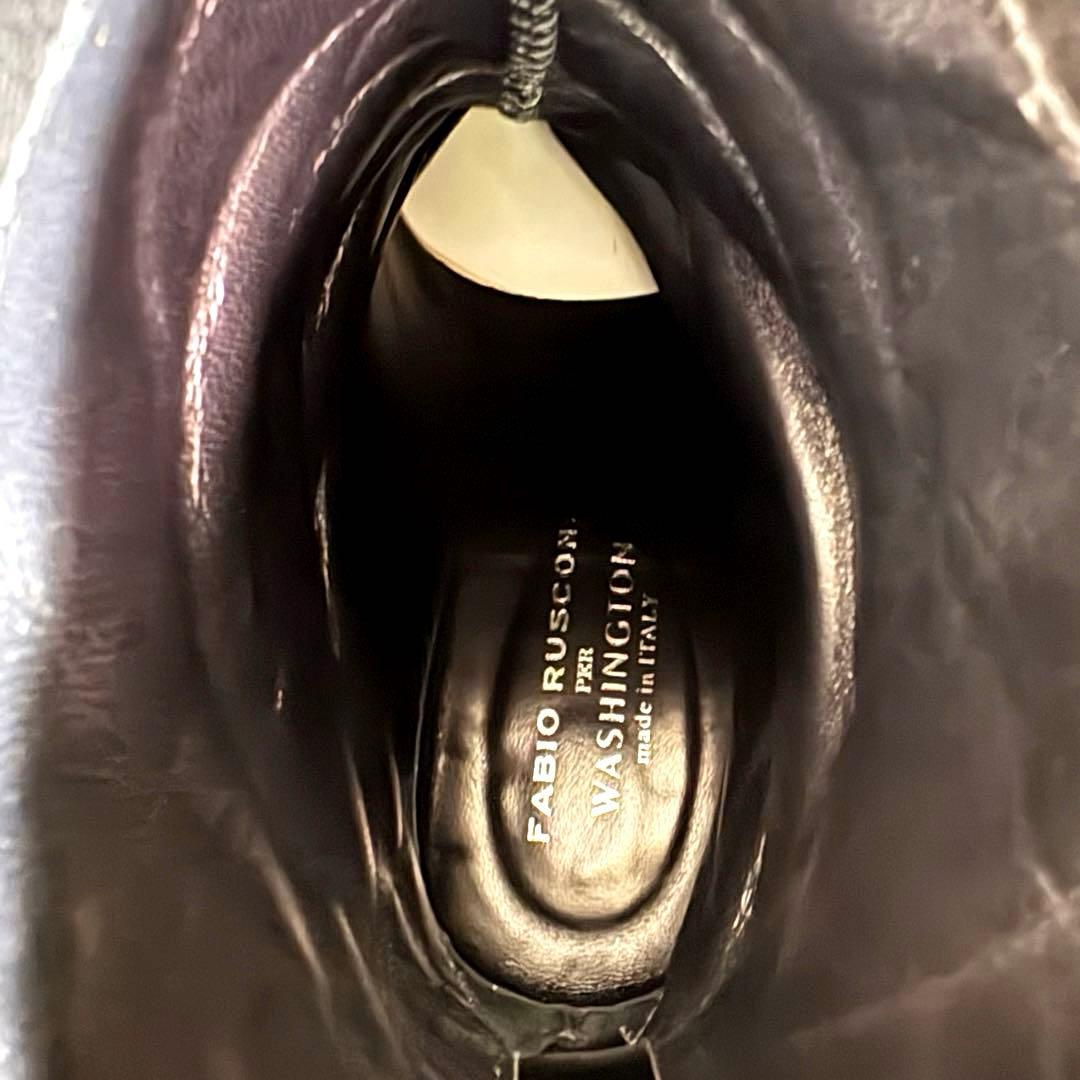 美品■FABIO RUSCONI■ショートブーツ✨バックジップ キャップトゥ