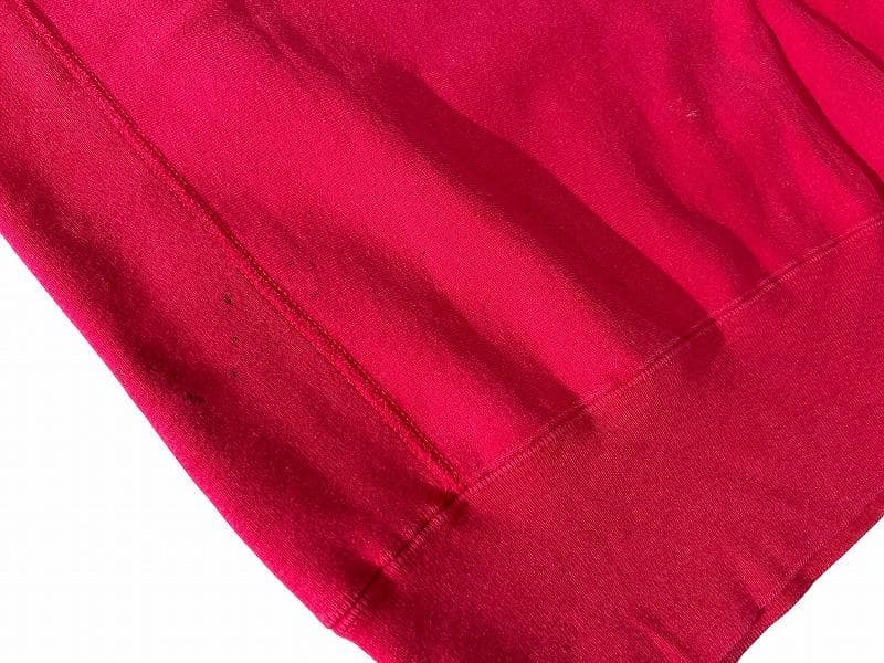 USA製 90s チャンピオン 目有 無地 リバースウィーブ スウェット 赤 L