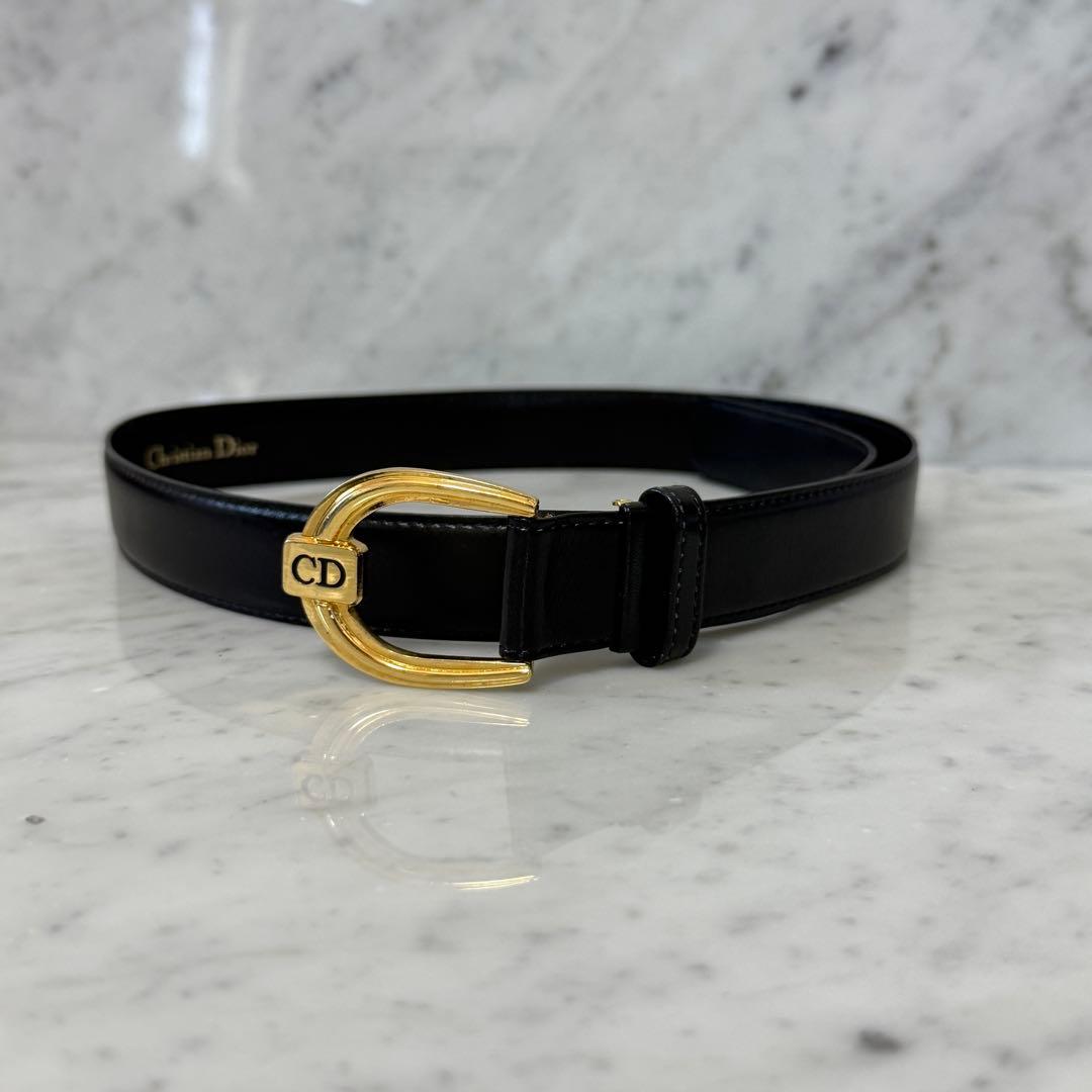 美品 Christian Dior クリスチャンディオール ベルト 本革 CD
