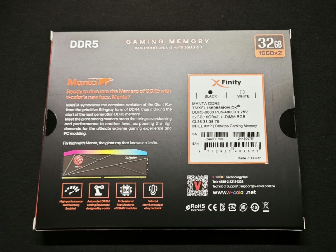 V-color manta xfinity DDR5-6000 16GB×2
