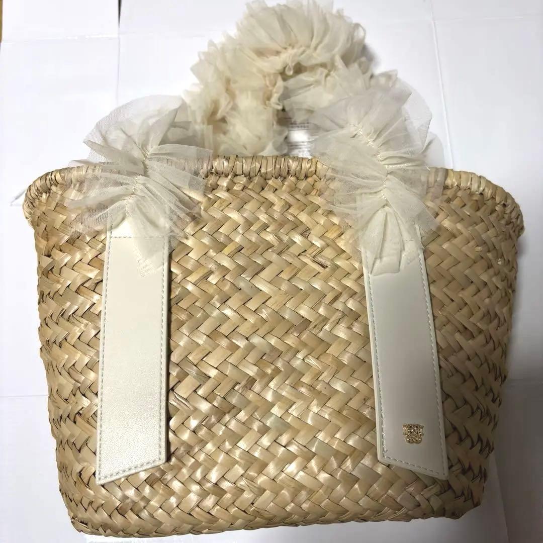 SNIDEL ブレードチュールバッグ アイボリー　スナイデルカゴバッグ