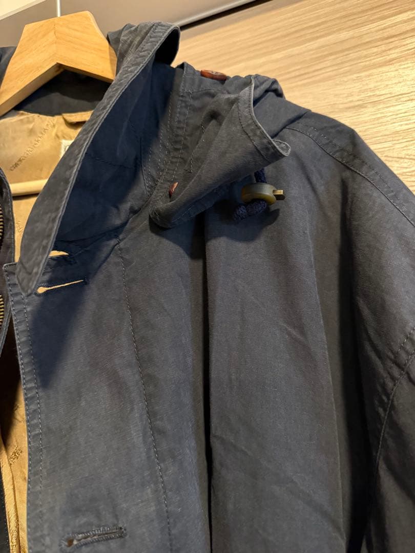 ジョルジオアルマーニ　ハーフジャケットモッズコート　フーデット　ドローコード