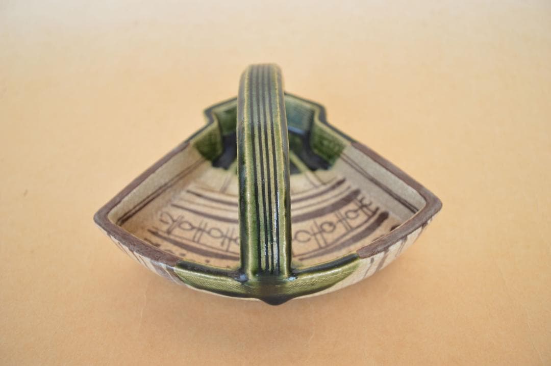 北大路魯山人 織部手付扇面向付 魯山人 魯卿 ロ散人 魯山人写