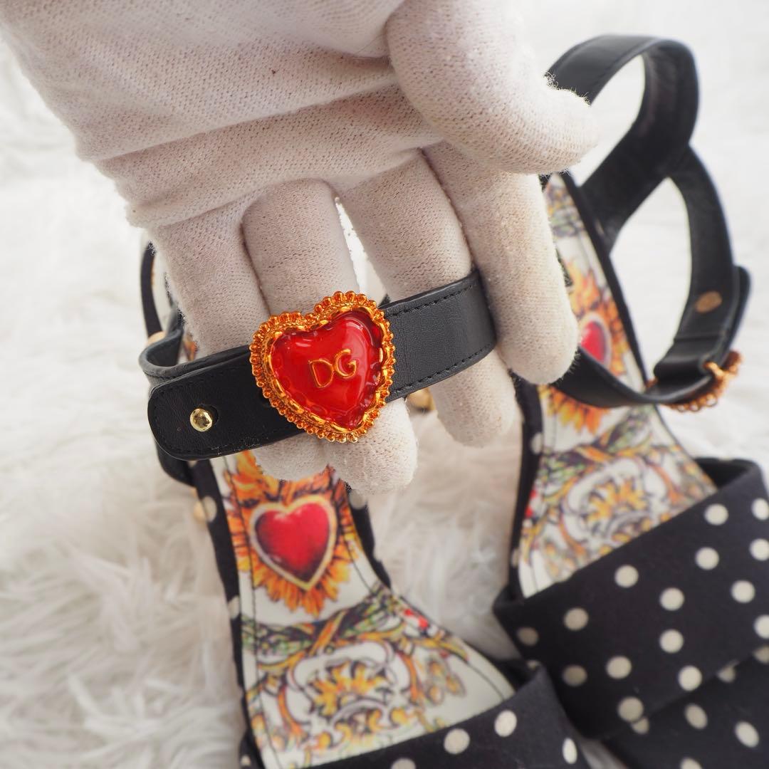希少✨️ドルチェアンドガッバーナ ミュール サンダル ドット柄 ハート