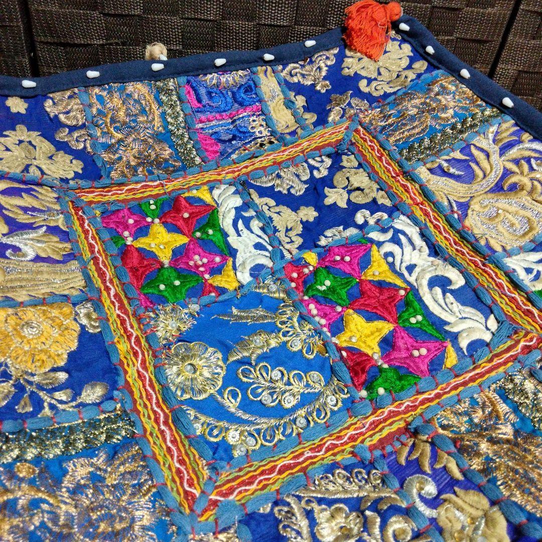 インド カンバディア パッチワーク ネイビー 【6-31】