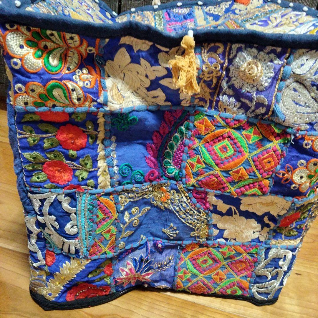 インド カンバディア パッチワーク ネイビー 【6-31】