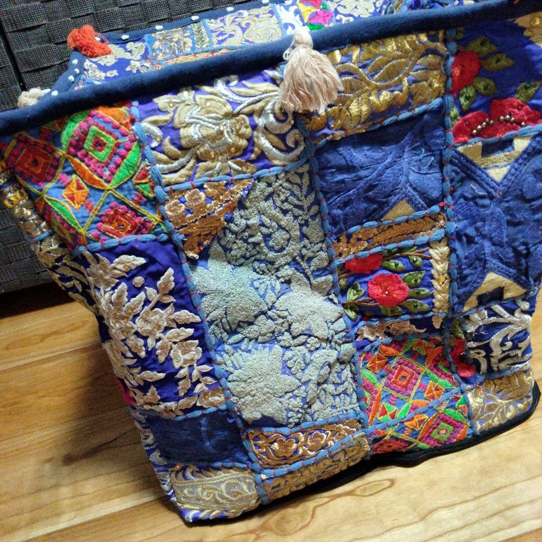 インド カンバディア パッチワーク ネイビー 【6-31】