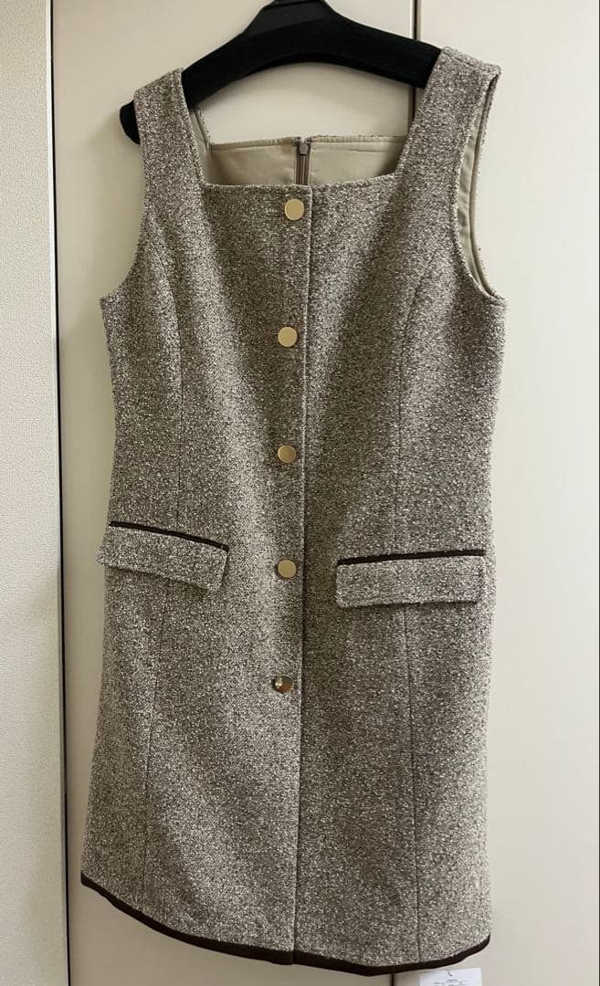 Apuweiser-riche スクエアネックミニジャンスカ　【モカ/M】