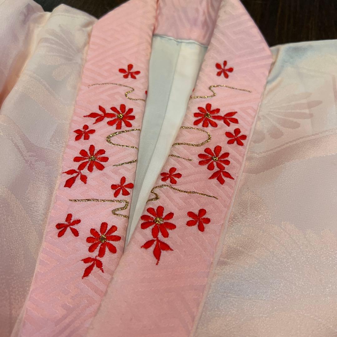 アンティーク 七五三 105cm前後 着物 作り帯 小物一式 フルセット 鼓 赤