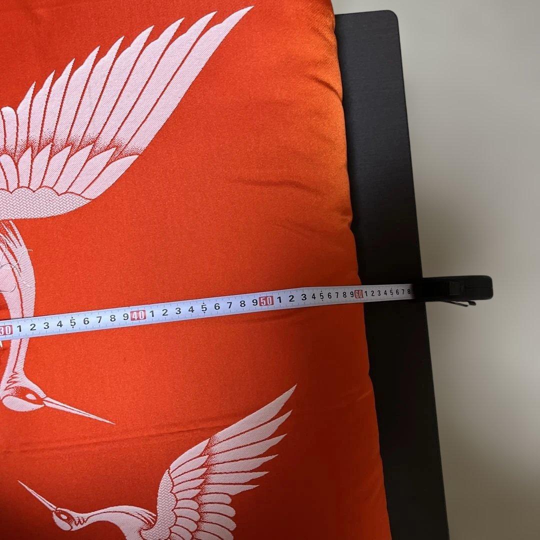 座布団　寿　紫と朱色　２枚セット　中古