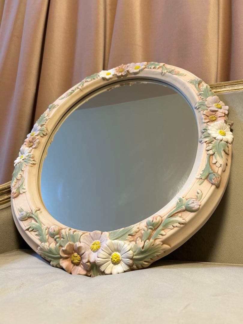 イタリア　鏡　ミラー　陶器製