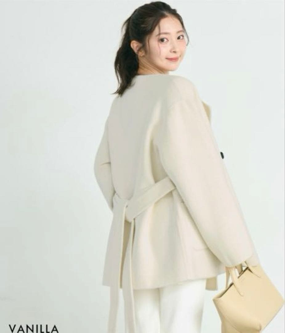 ベースメントオンライン　 ノーカラー2WAYリバーミドルコート