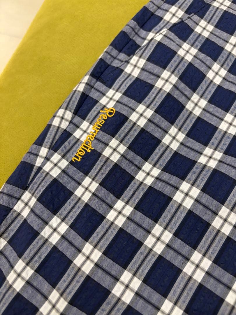 Resurrection ネイビー/ホワイトチェック ハーフパンツ