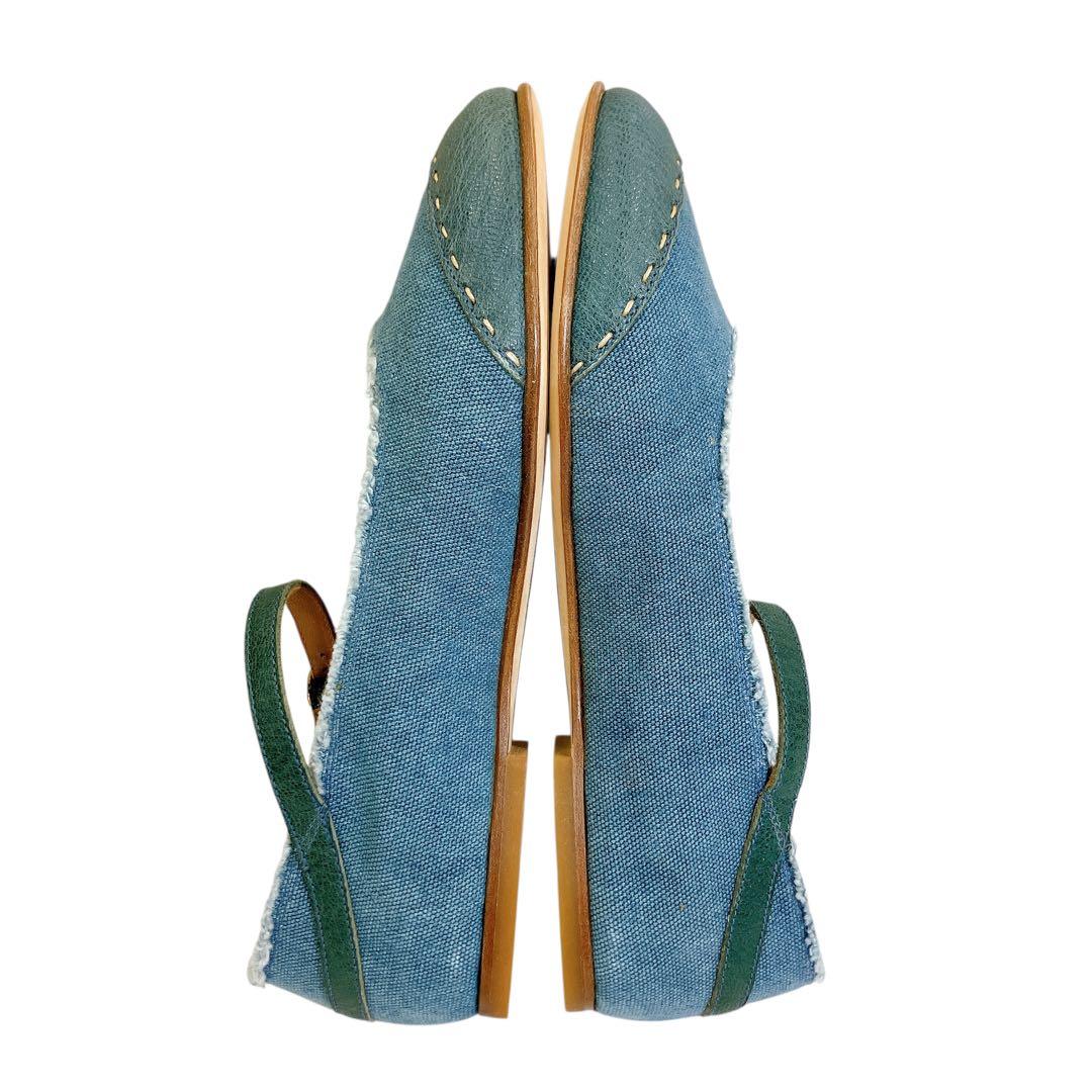 マカ88 未使用品 アンリークイール ストラップパンプス デニム地