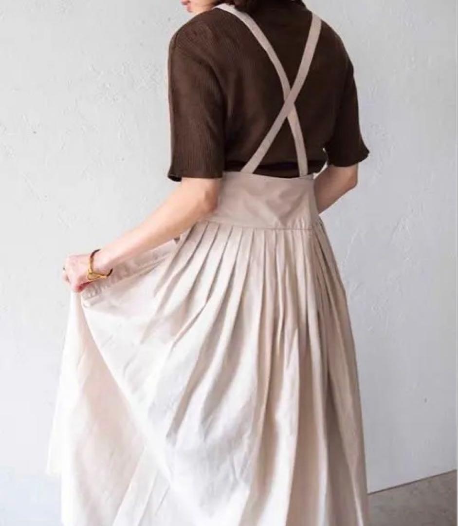 【sara BY RIS 】Flare design エプロン　ベージュ