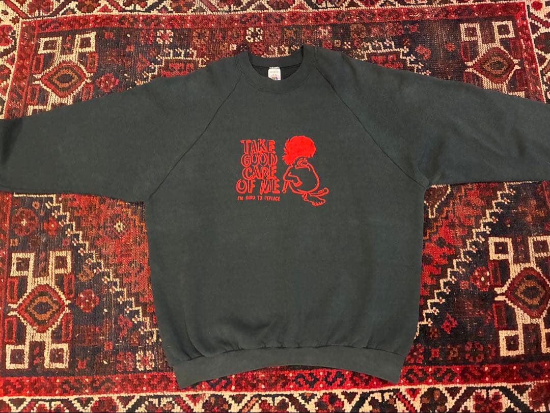 モンスタースウェット ステンシルスウェット USA製 90s フロッキー