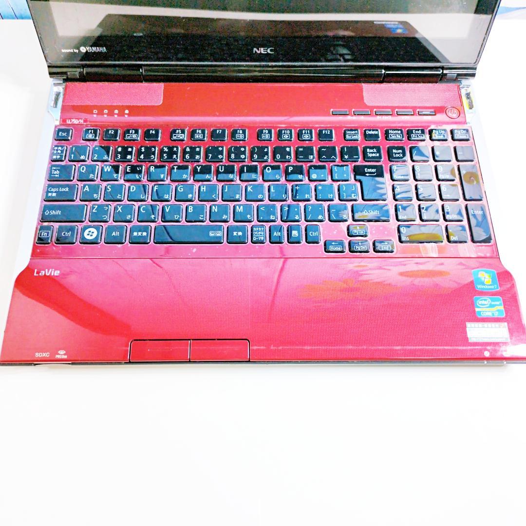 １台限定✨corei7欲張り新品SSD✨すぐ使える赤ノートPC✨オフィス✨設定済