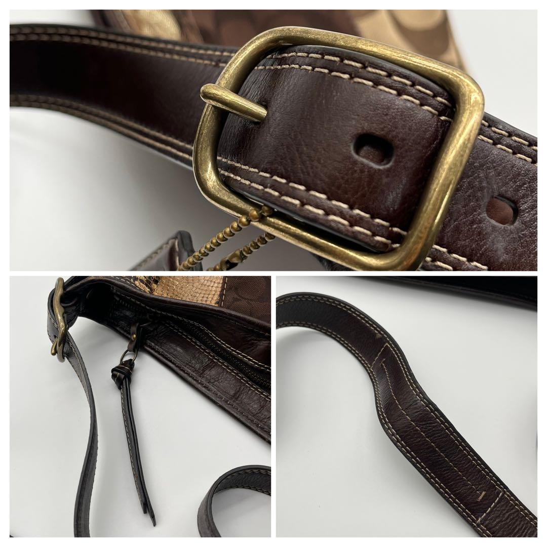 希少⭐︎COACH パッチワーク ワンショルダーバッグ y2k レオパード 豹柄