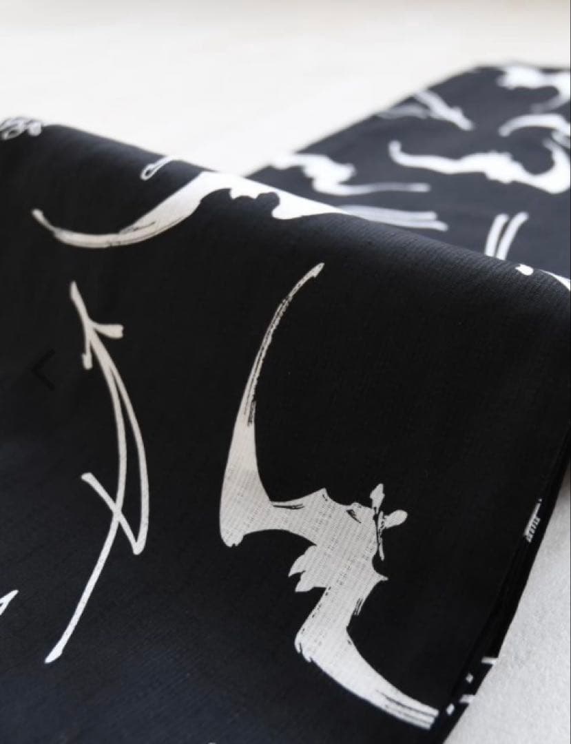 utatane ニコアンティーク 高級変わり織 浴衣3点セット ブラック 蝙蝠